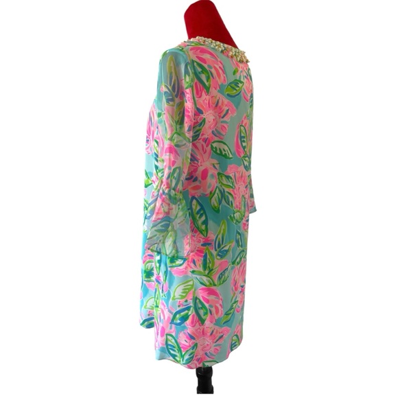 Lilly Pulitzer Elenora Silk Dress Totally Blossom Size XS NEW - Picture 8 of 13